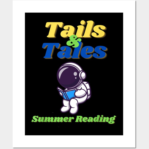 Tails and Tales Summer Reading Astronaut Wall Art by Sweet Be